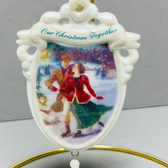 Our Christmas Together Hallmark Ornament 2000 Victorian Era Skaters - Picture 3 of 11